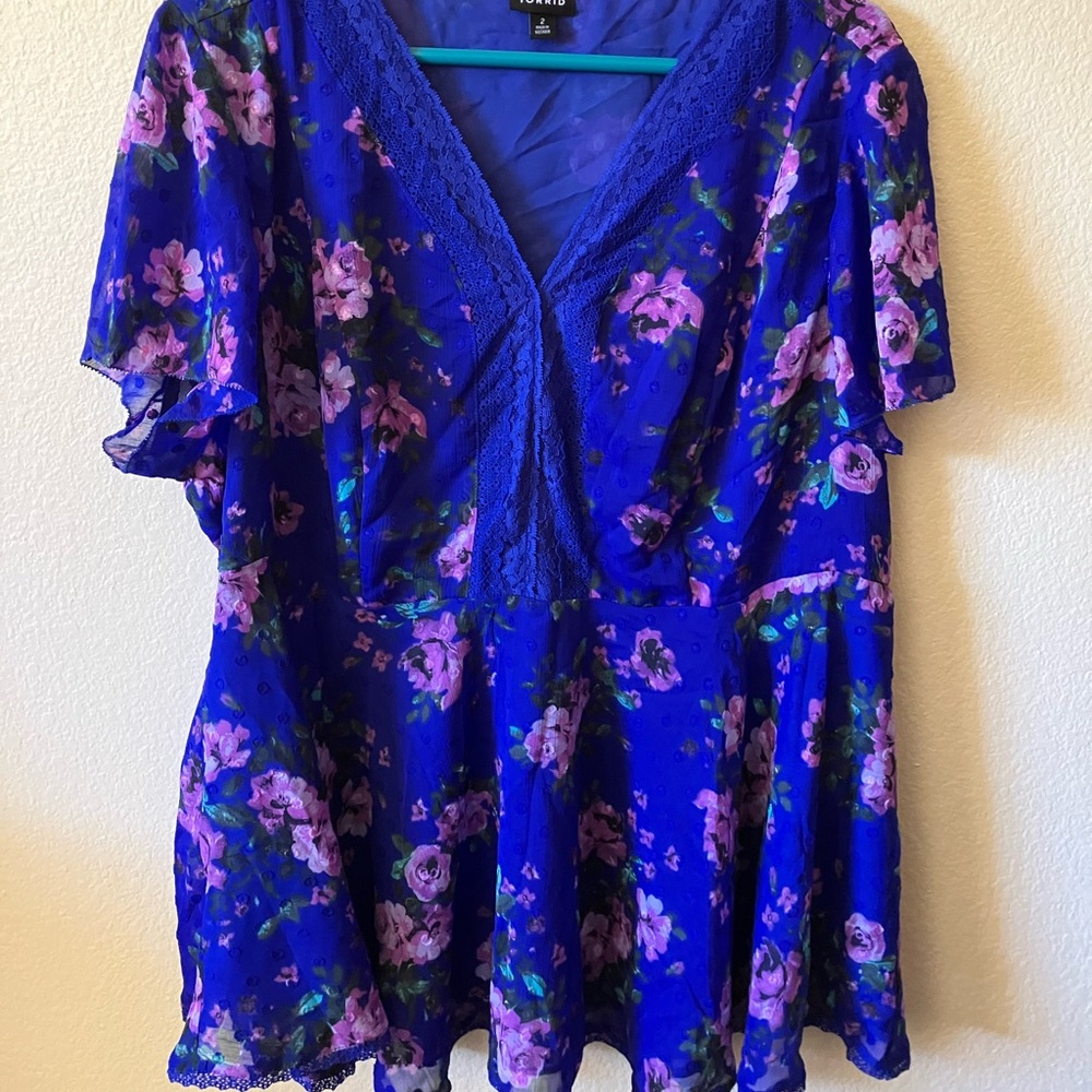 TORRID Flutter Peplum Blouse, 2X
